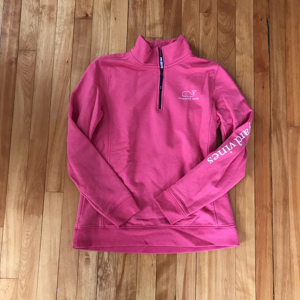 vineyard vines pink quarter zip